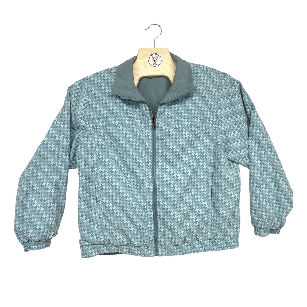 Giacca‎ Sport Reversible Bomber Jacket Geometric Print Blue Gray XL